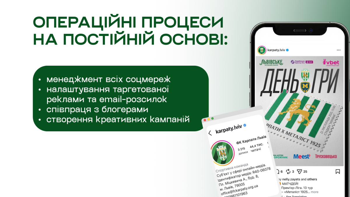 Системний операційний маркетинг для футбольного клубу «Карпати» | Stroom Digital — маркетингова агенція - Фото 6 Системний операційний маркетинг для футбольного клубу «Карпати» - Фото 6